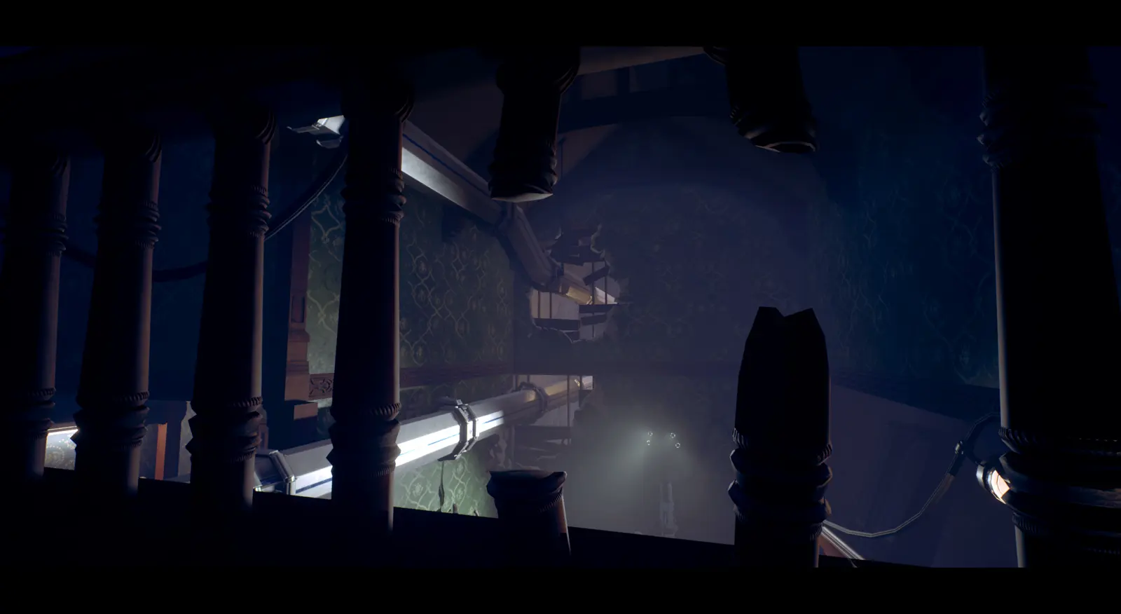 Modular environment handrail prop.
