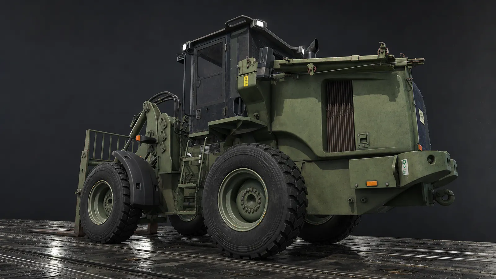 Industrial loader vehicle render.